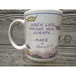 Quilter Coffee Tea Cup Mug In Stitches McCall’s Scraps Make a Quilt 3.75”